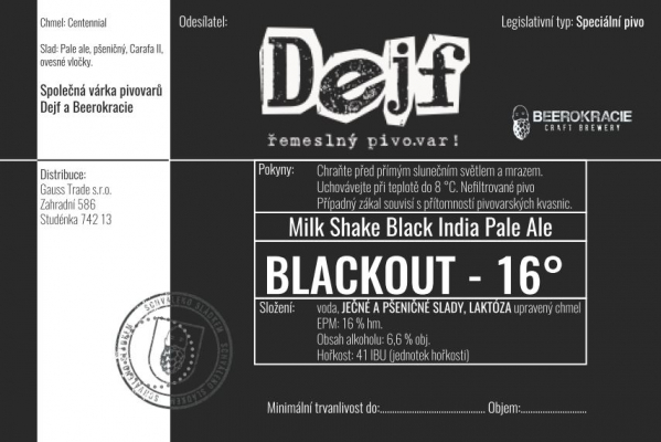 Blackout 16 °-Milk Shake Black India Pale Ale